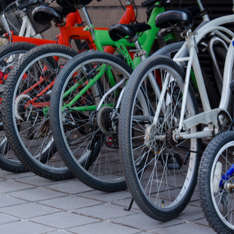 A row of bicycles